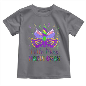 Mardi Gras Toddler T Shirt Little Miss Unicorn Cute Girl Women TS09 Charcoal Print Your Wear
