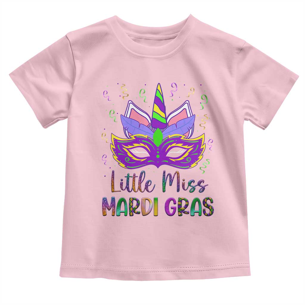 Mardi Gras Toddler T Shirt Little Miss Unicorn Cute Girl Women TS09 Light Pink Print Your Wear