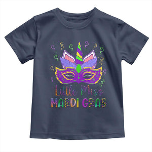 Mardi Gras Toddler T Shirt Little Miss Unicorn Cute Girl Women TS09 Navy Print Your Wear