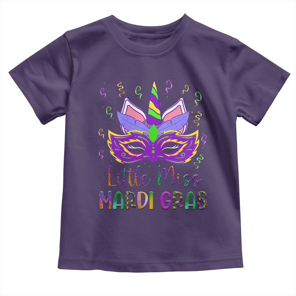 Mardi Gras Toddler T Shirt Little Miss Unicorn Cute Girl Women TS09 Purple Print Your Wear