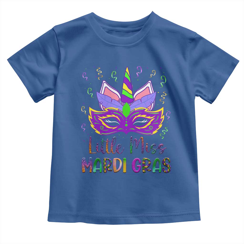 Mardi Gras Toddler T Shirt Little Miss Unicorn Cute Girl Women TS09 Royal Blue Print Your Wear