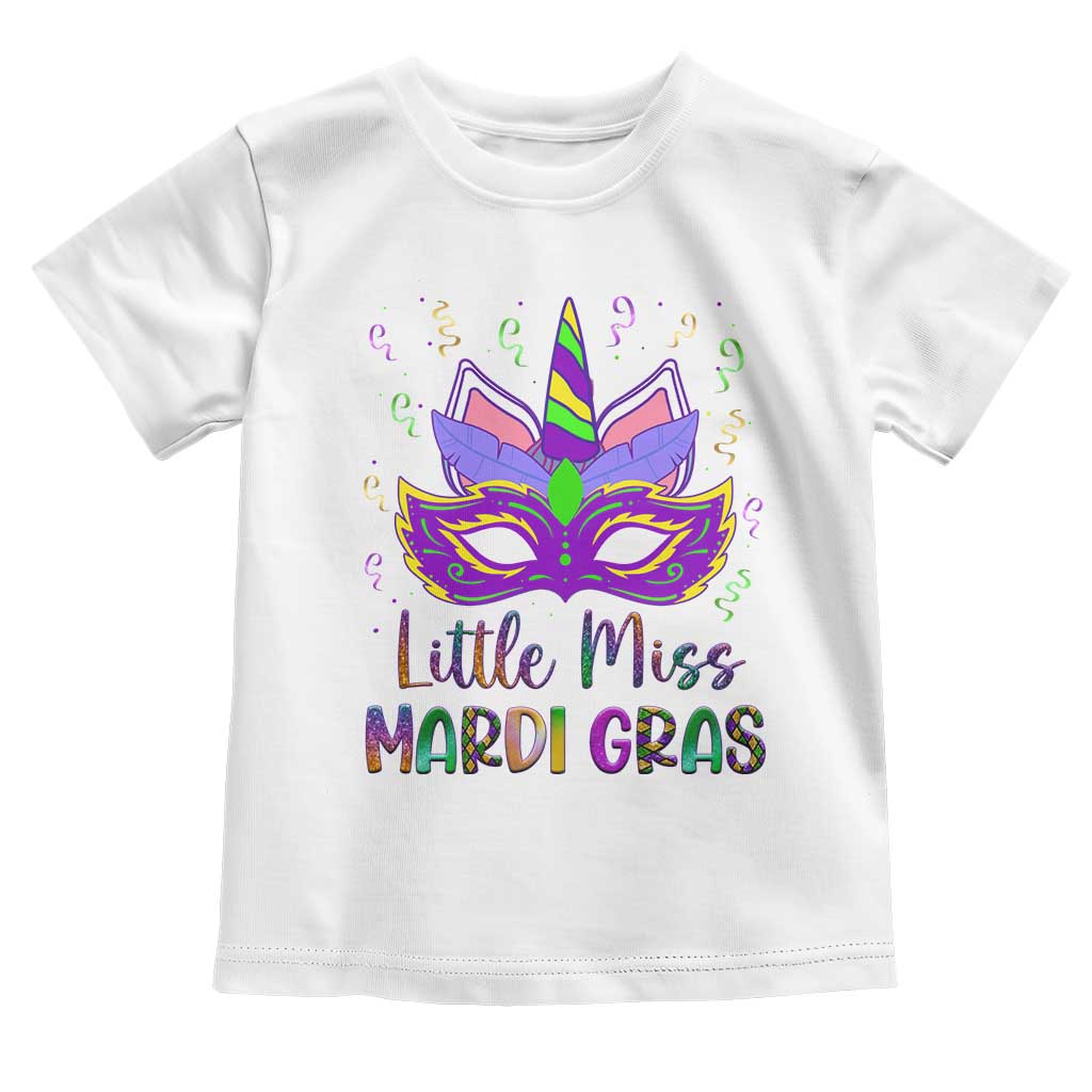 Mardi Gras Toddler T Shirt Little Miss Unicorn Cute Girl Women TS09 White Print Your Wear
