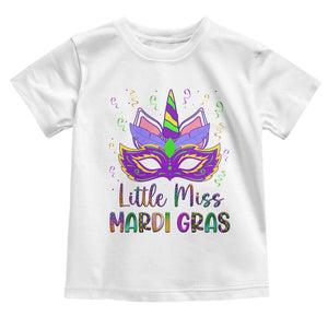 Mardi Gras Toddler T Shirt Little Miss Unicorn Cute Girl Women TS09 White Print Your Wear