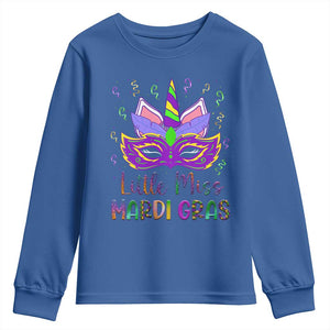 Mardi Gras Youth Sweatshirt Little Miss Unicorn Cute Girl Women TS09 Royal Blue Print Your Wear