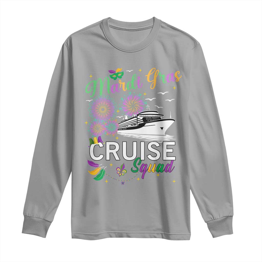 Mardi Gras Long Sleeve Shirt Cruise Squad Matching Group Family Vacation TS09 Sport Gray Print Your Wear