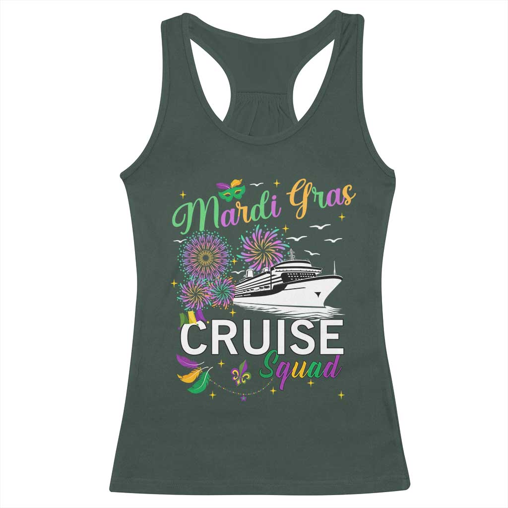 Mardi Gras Racerback Tank Top Cruise Squad Matching Group Family Vacation TS09 Dark Forest Green Print Your Wear