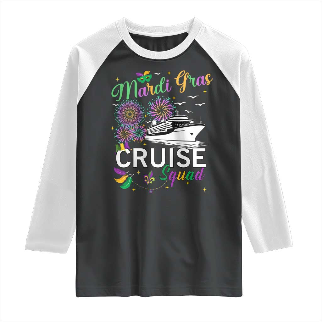 Mardi Gras Raglan Shirt Cruise Squad Matching Group Family Vacation TS09 Black White Print Your Wear
