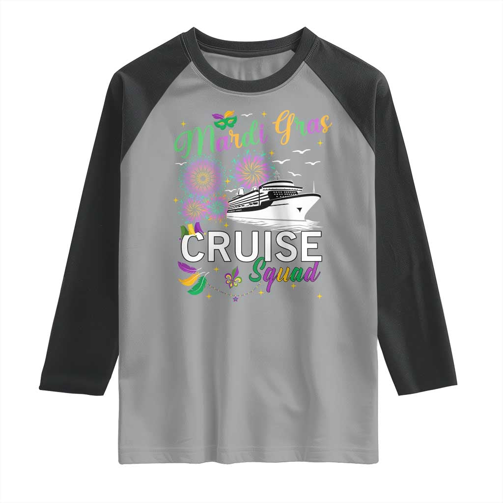 Mardi Gras Raglan Shirt Cruise Squad Matching Group Family Vacation TS09 Sport Gray Black Print Your Wear