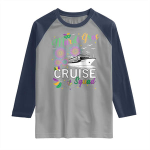 Mardi Gras Raglan Shirt Cruise Squad Matching Group Family Vacation TS09 Sport Gray Navy Print Your Wear