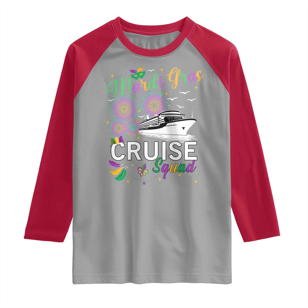 Mardi Gras Raglan Shirt Cruise Squad Matching Group Family Vacation TS09 Sport Gray Red Print Your Wear
