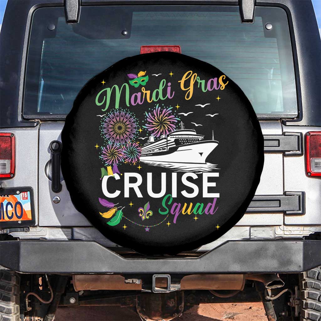 Mardi Gras Spare Tire Cover Cruise Squad Matching Group Family Vacation TS09 No hole Black Print Your Wear