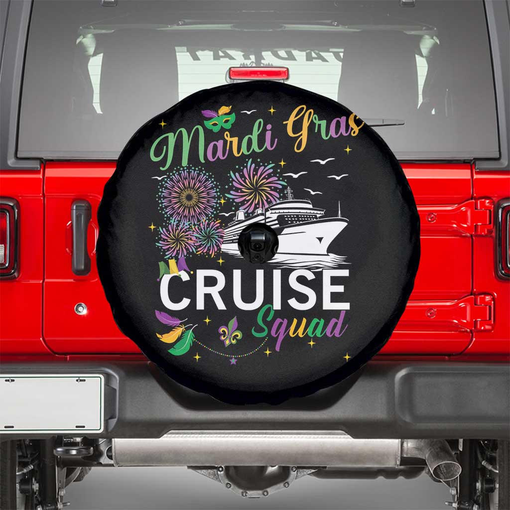 Mardi Gras Spare Tire Cover Cruise Squad Matching Group Family Vacation TS09 Black Print Your Wear