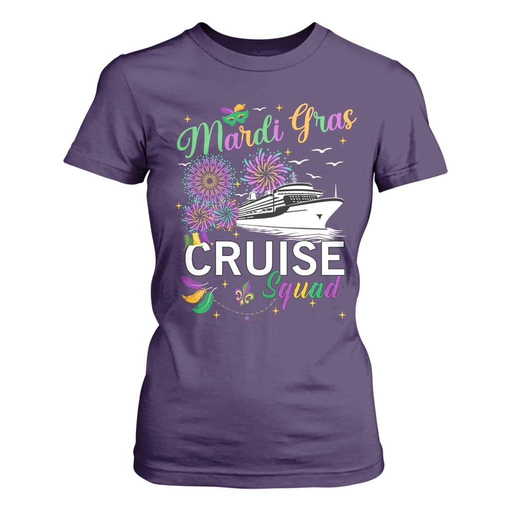 Mardi Gras T Shirt For Women Cruise Squad Matching Group Family Vacation TS09 Purple Print Your Wear