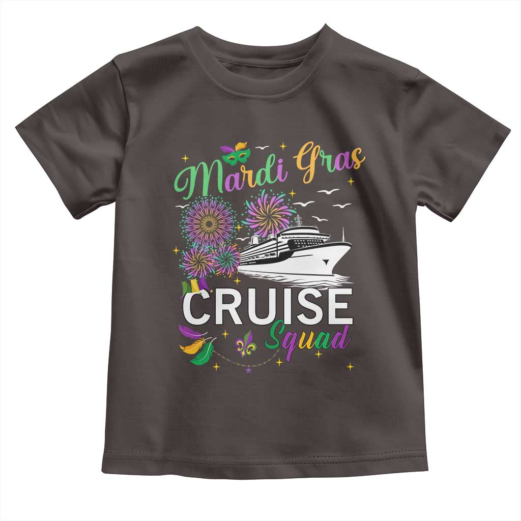 Mardi Gras Toddler T Shirt Cruise Squad Matching Group Family Vacation TS09 Dark Chocolate Print Your Wear