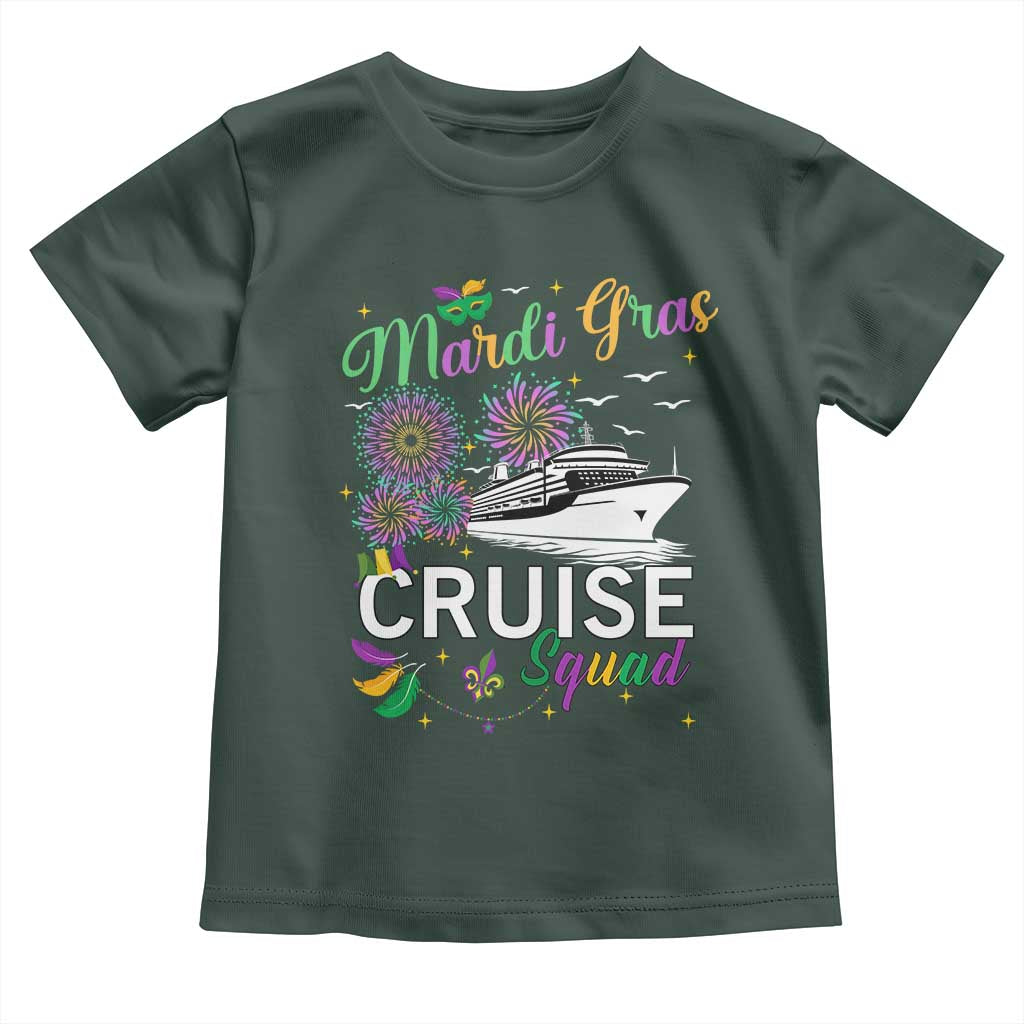 Mardi Gras Toddler T Shirt Cruise Squad Matching Group Family Vacation TS09 Dark Forest Green Print Your Wear