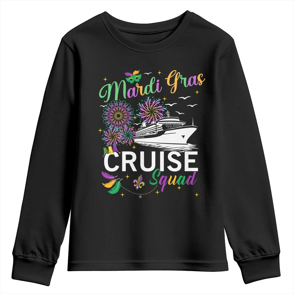 Mardi Gras Youth Sweatshirt Cruise Squad Matching Group Family Vacation TS09 Black Print Your Wear