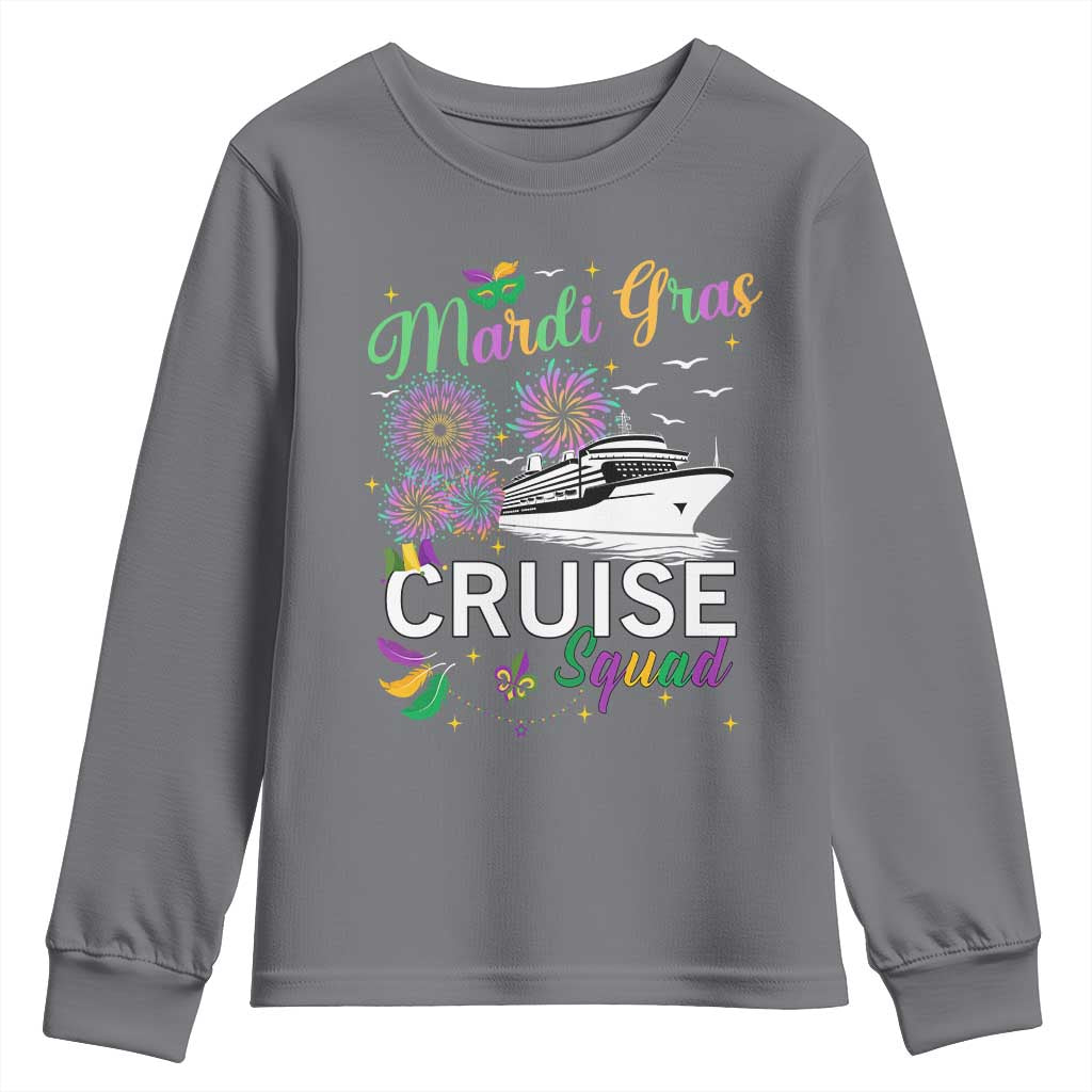 Mardi Gras Youth Sweatshirt Cruise Squad Matching Group Family Vacation TS09 Charcoal Print Your Wear