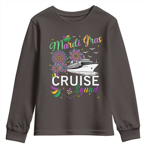 Mardi Gras Youth Sweatshirt Cruise Squad Matching Group Family Vacation TS09 Dark Chocolate Print Your Wear
