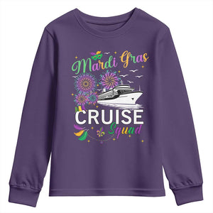 Mardi Gras Youth Sweatshirt Cruise Squad Matching Group Family Vacation TS09 Purple Print Your Wear