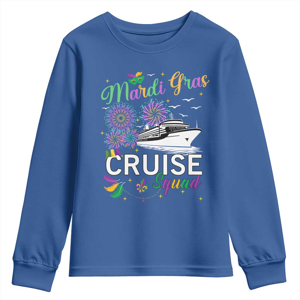 Mardi Gras Youth Sweatshirt Cruise Squad Matching Group Family Vacation TS09 Royal Blue Print Your Wear