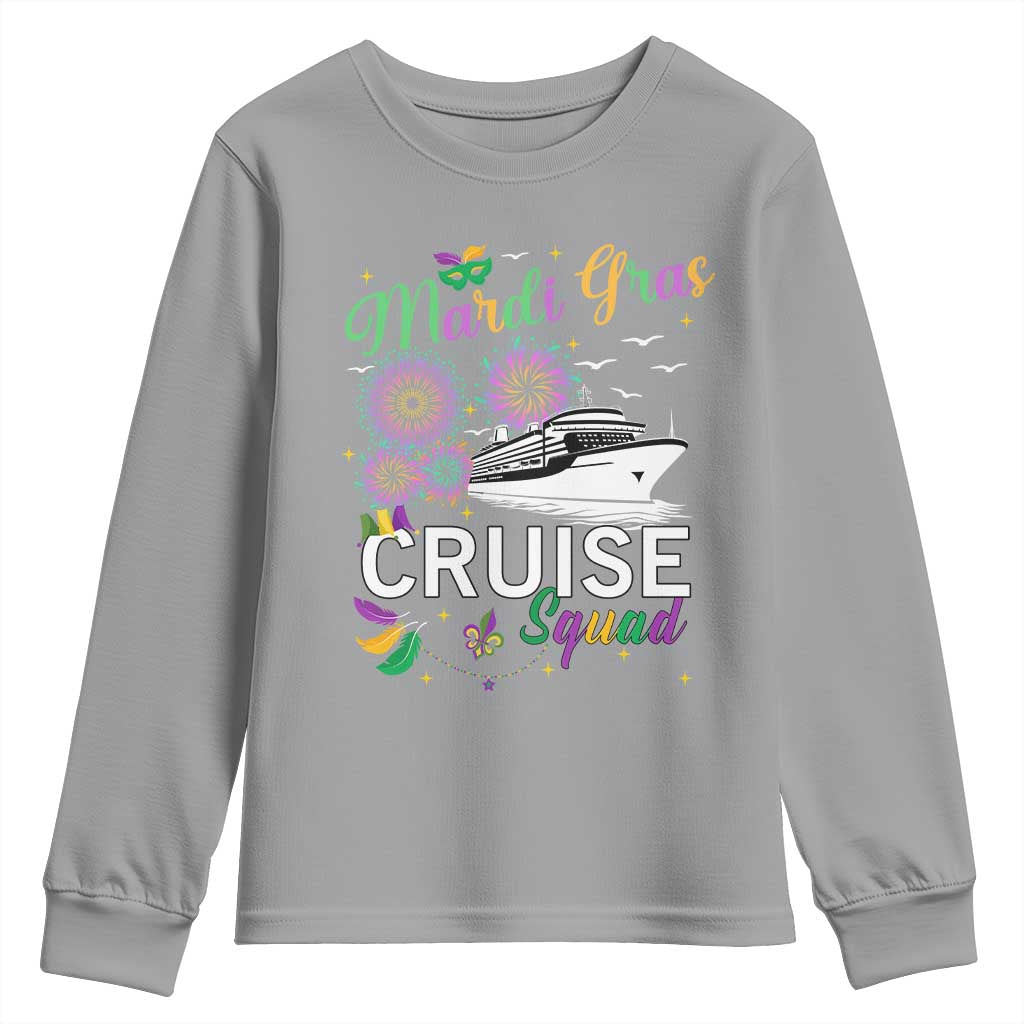 Mardi Gras Youth Sweatshirt Cruise Squad Matching Group Family Vacation TS09 Sport Gray Print Your Wear