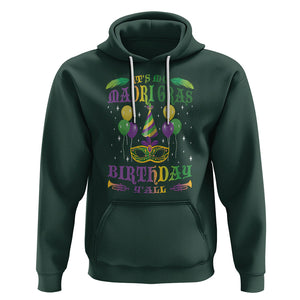 Funny It's My Mardi Gras Birthday Y'all Hoodie TS09 Dark Forest Green Printyourwear