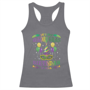 Funny It's My Mardi Gras Birthday Y'all Racerback Tank Top TS09 Charcoal Print Your Wear