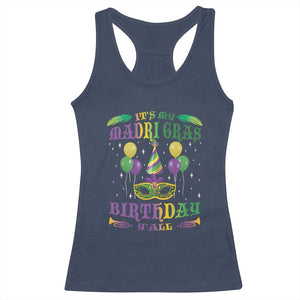 Funny It's My Mardi Gras Birthday Y'all Racerback Tank Top TS09 Navy Print Your Wear