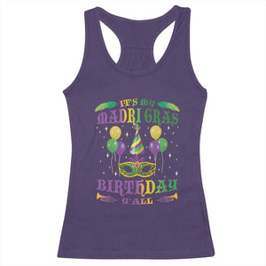 Funny It's My Mardi Gras Birthday Y'all Racerback Tank Top TS09 Purple Print Your Wear