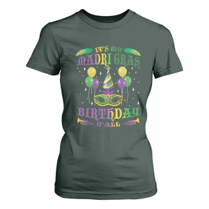 Funny It's My Mardi Gras Birthday Y'all T Shirt For Women TS09 Dark Forest Green Print Your Wear