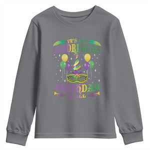 Funny It's My Mardi Gras Birthday Y'all Youth Sweatshirt TS09 Charcoal Print Your Wear