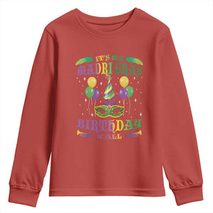 Funny It's My Mardi Gras Birthday Y'all Youth Sweatshirt TS09 Red Print Your Wear