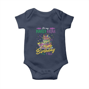 It's My Mardi Gras Birthday Y'all Funny Baby Onesie TS09 Navy Print Your Wear