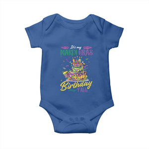 It's My Mardi Gras Birthday Y'all Funny Baby Onesie TS09 Royal Blue Print Your Wear