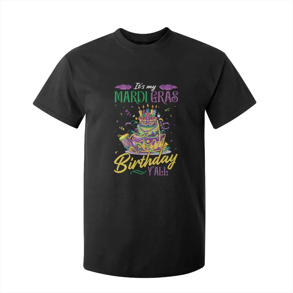 It's My Mardi Gras Birthday Y'all Funny T Shirt For Kid TS09 Black Print Your Wear