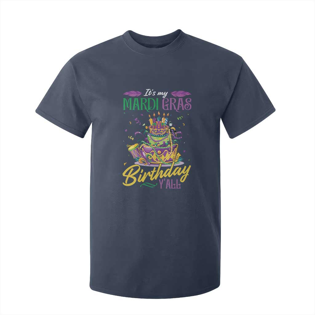 It's My Mardi Gras Birthday Y'all Funny T Shirt For Kid TS09 Navy Print Your Wear