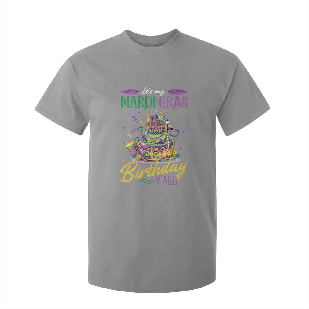 It's My Mardi Gras Birthday Y'all Funny T Shirt For Kid TS09 Sport Gray Print Your Wear