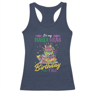 It's My Mardi Gras Birthday Y'all Funny Racerback Tank Top TS09 Navy Print Your Wear