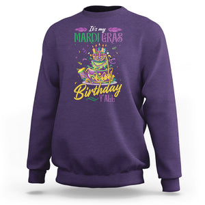 Funny It's My Mardi Gras Birthday Y'all Sweatshirt TS09 Purple Printyourwear
