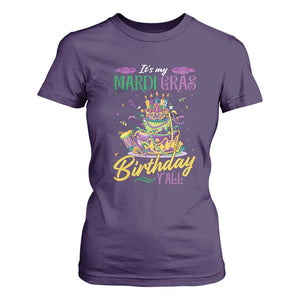 It's My Mardi Gras Birthday Y'all Funny T Shirt For Women TS09 Purple Print Your Wear