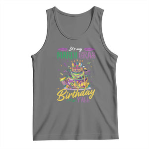 It's My Mardi Gras Birthday Y'all Funny Tank Top TS09 Black Heather Print Your Wear