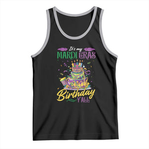 It's My Mardi Gras Birthday Y'all Funny Tank Top TS09 Black Athletic Heather Print Your Wear