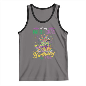 It's My Mardi Gras Birthday Y'all Funny Tank Top TS09 Deep Heather Black Print Your Wear