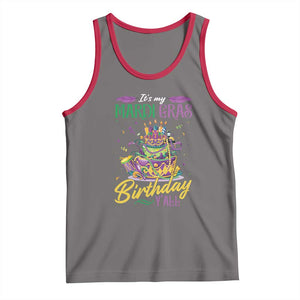 It's My Mardi Gras Birthday Y'all Funny Tank Top TS09 Deep Heather Red Print Your Wear