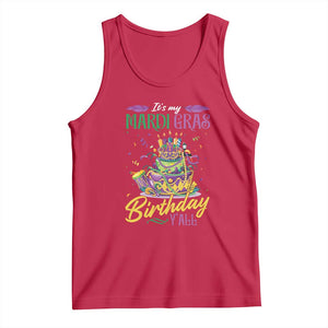It's My Mardi Gras Birthday Y'all Funny Tank Top TS09 Red Print Your Wear