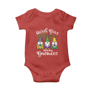 Mardi Gras With My Gnomies Funny Gnomes Squad Baby Onesie TS09 Red Print Your Wear