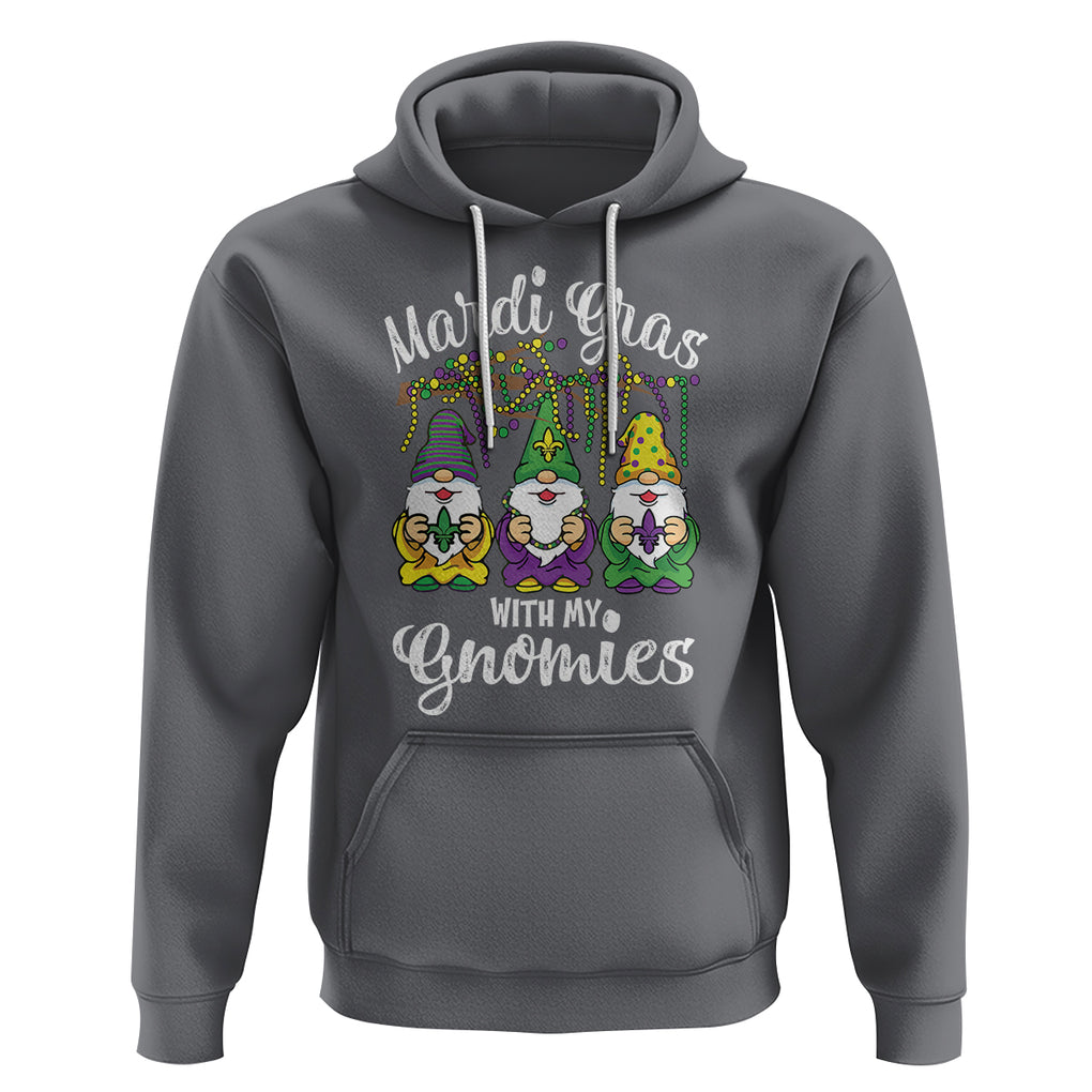 Mardi Gras With My Gnomies Funny Gnomes Squad Hoodie TS09 Charcoal Printyourwear