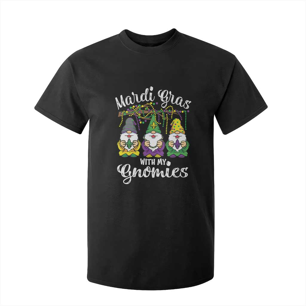 Mardi Gras With My Gnomies Funny Gnomes Squad T Shirt For Kid TS09 Black Print Your Wear