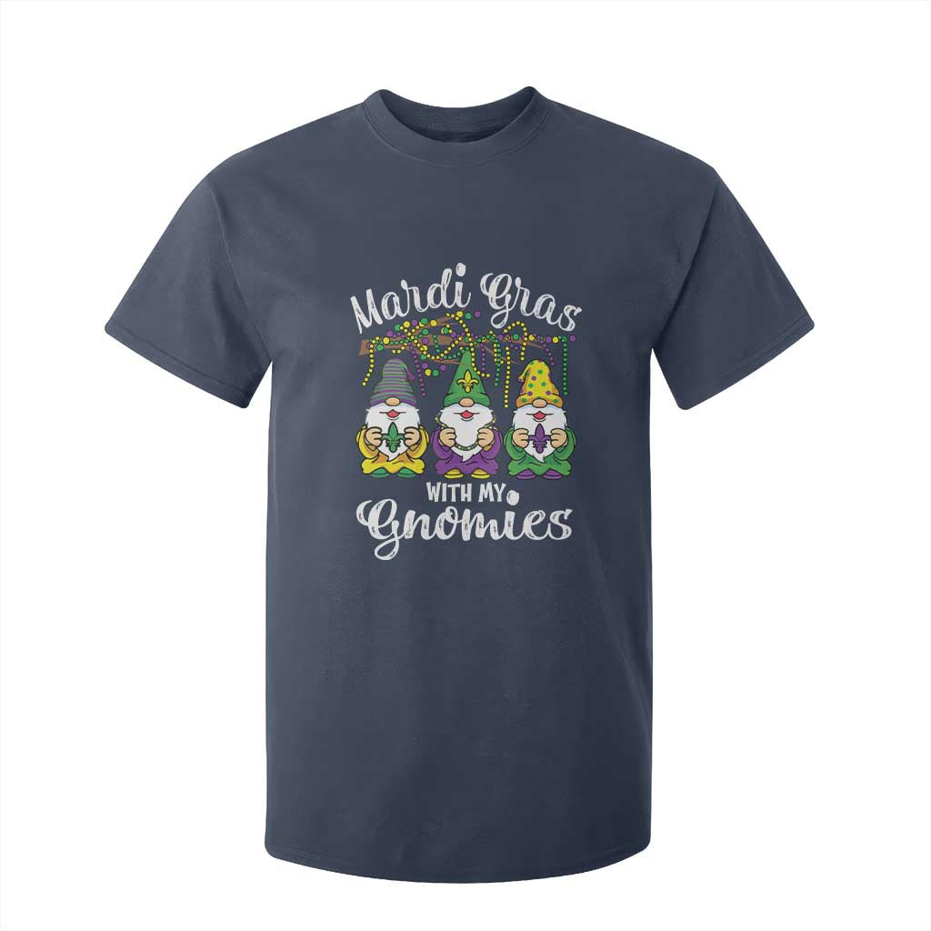 Mardi Gras With My Gnomies Funny Gnomes Squad T Shirt For Kid TS09 Navy Print Your Wear