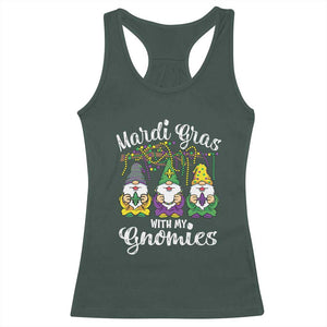 Mardi Gras With My Gnomies Funny Gnomes Squad Racerback Tank Top TS09 Dark Forest Green Print Your Wear